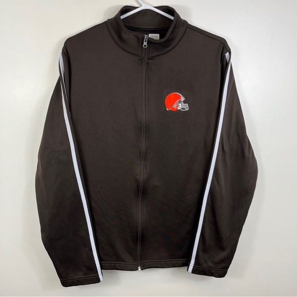 NFL Cleveland Browns Light Weight Track Jacket Brown Zip Front  Sz M - Picture 5 of 10